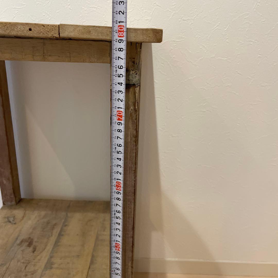 ナチュラルウッド2段シェルフ　アンティーク