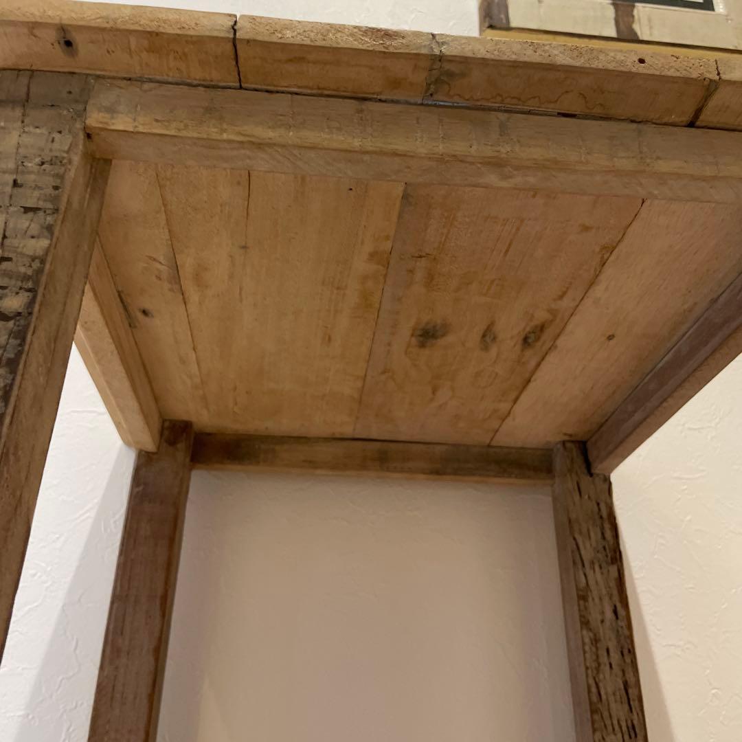 ナチュラルウッド2段シェルフ　アンティーク