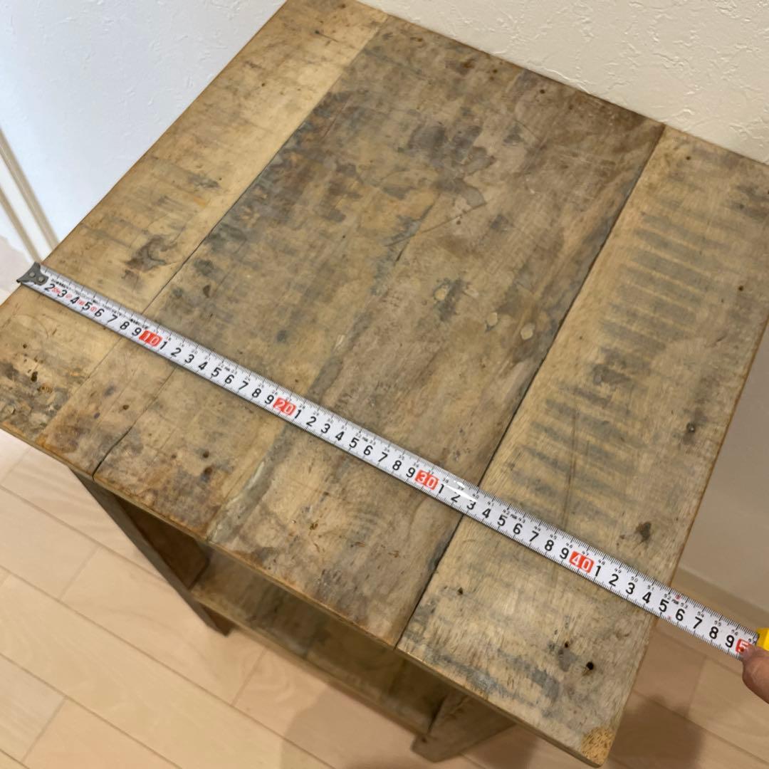 ナチュラルウッド2段シェルフ　アンティーク