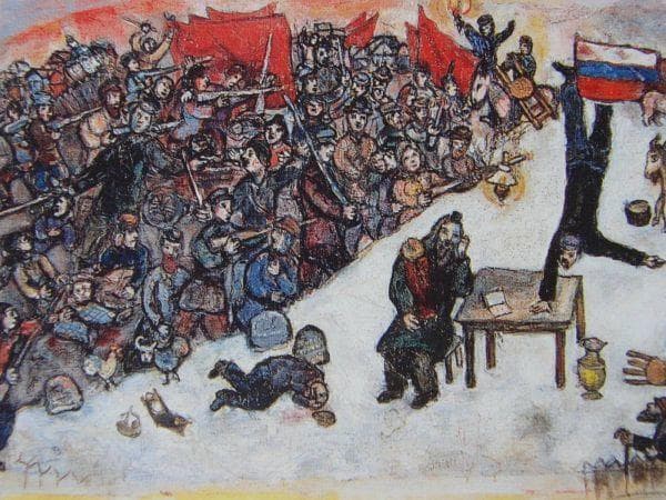 シャガール、『「革命」のためのエスキース』、希少画集画、状態良好