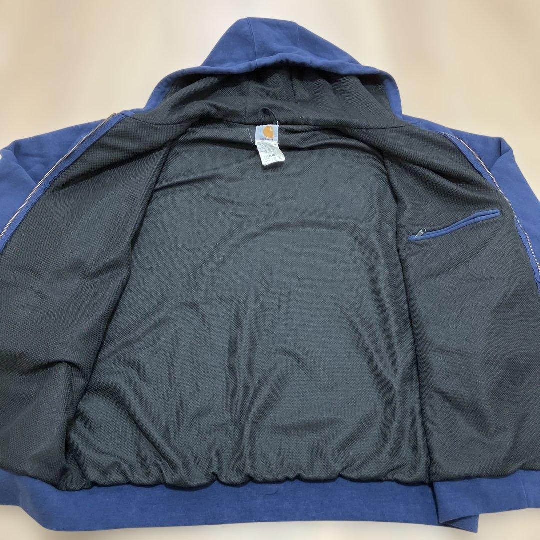 美品　カーハート　アクティブジャケット　スウェット　ネイビー　XL