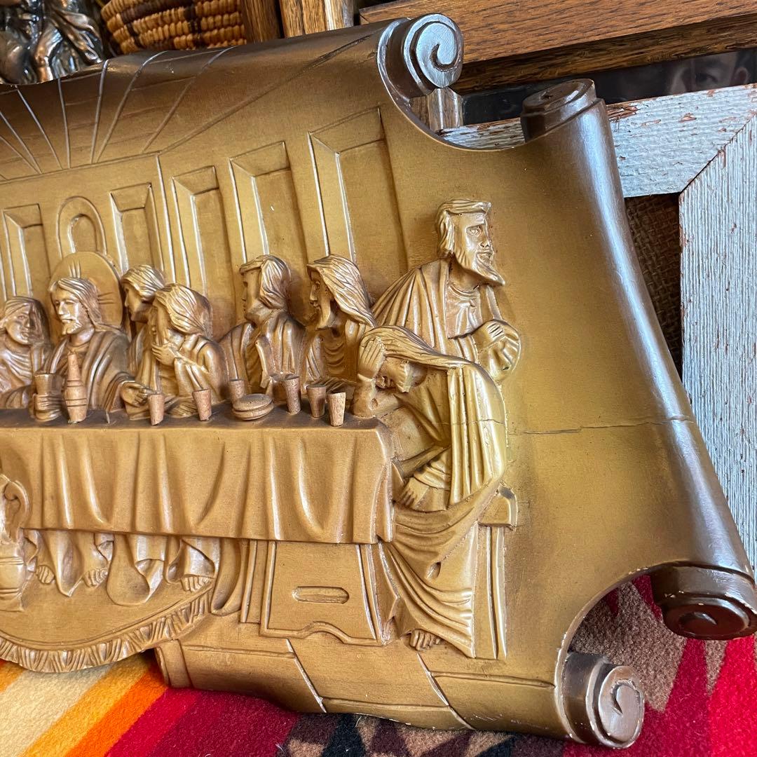 芸術品！30s〜40s 最後の晩餐　レオナルドダビンチ木彫りアメリカアンティーク