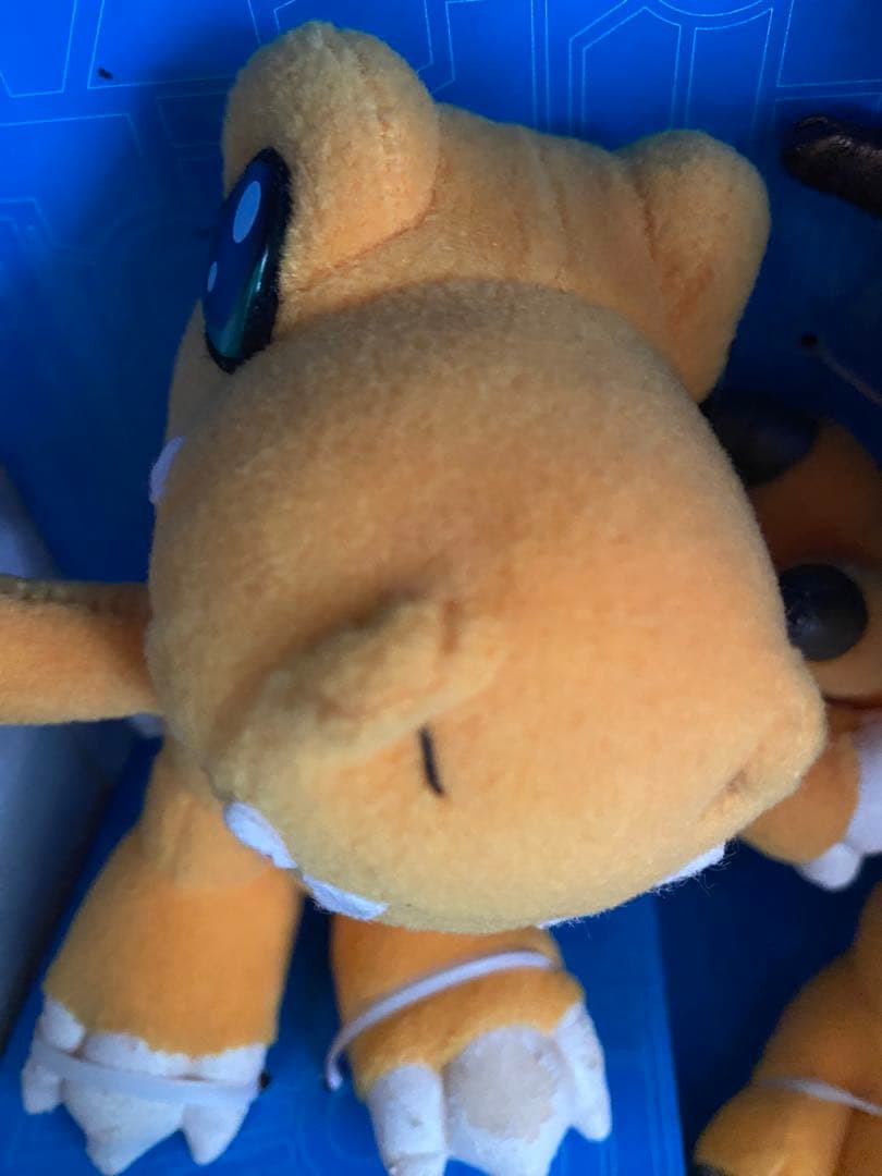 B品／絶版99未使用★デジモンアドベンチャーぬいモンDXアグモン進化セット