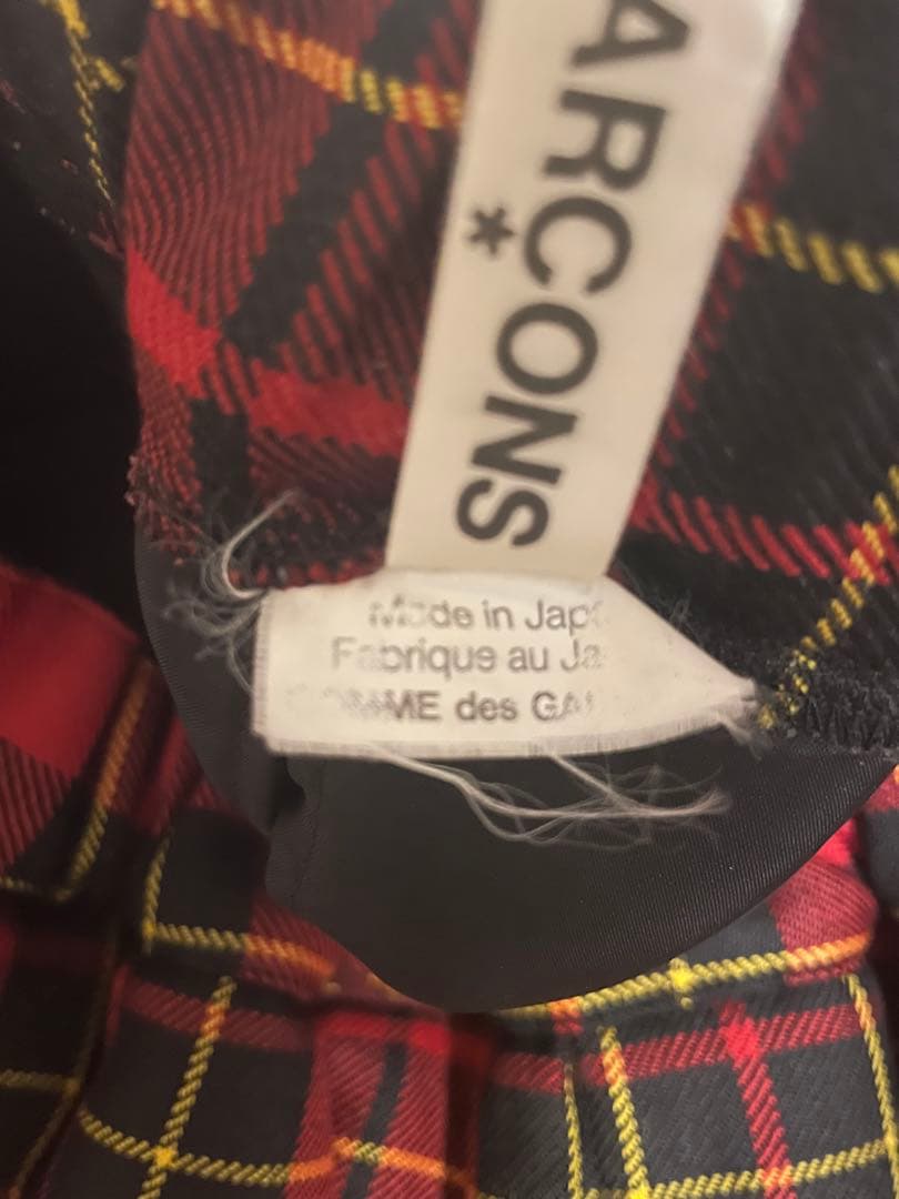 コムデギャルソン 中わた入り チェック プリーツスカート