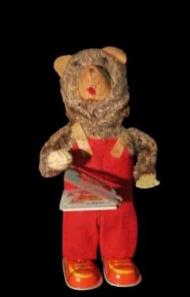 昭和 の ブリキ玩具 「リーディングベア」絵本を読むクマ ゼンマイ動力