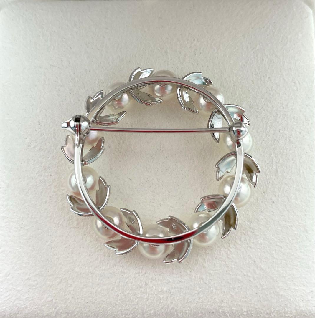 【極美品】ミキモト パール ベビーパール ブローチ リース サークル 現行品