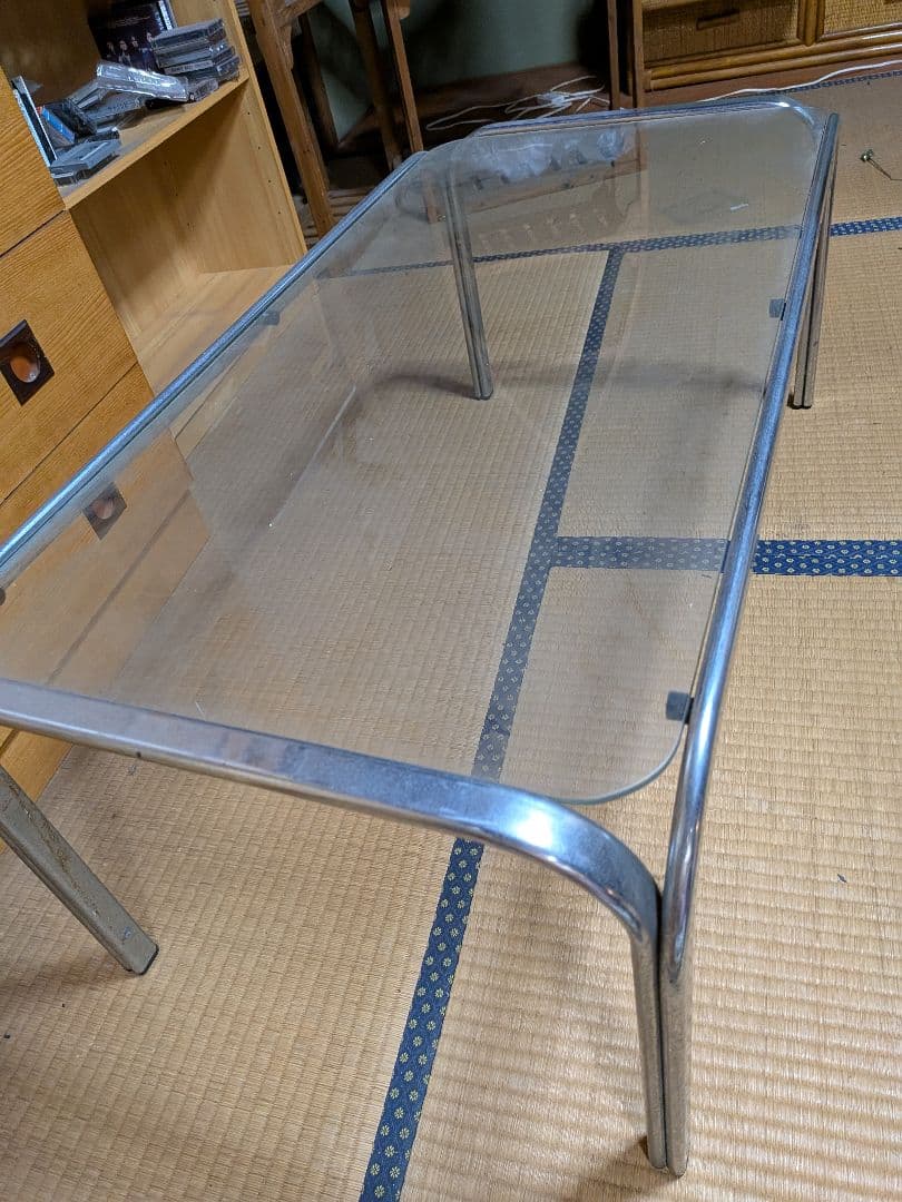 ガラステーブル　昭和レトロ