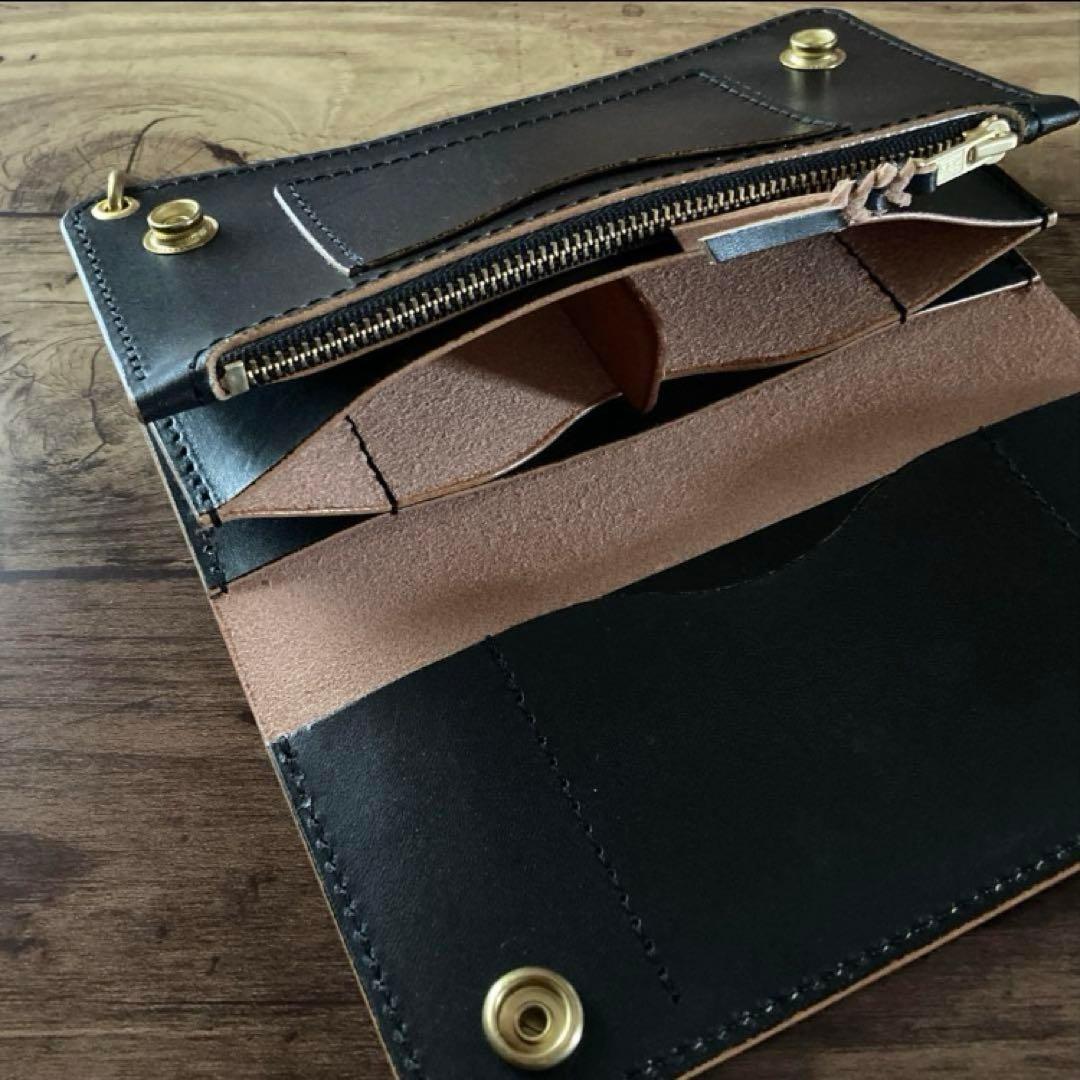 【JEW666】北米ステアハイド トラッカーウォレット180（ロング）3層