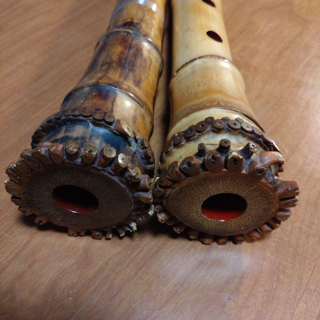 値下げ都山流　一尺八寸管と六寸管　翆山銘二つ印