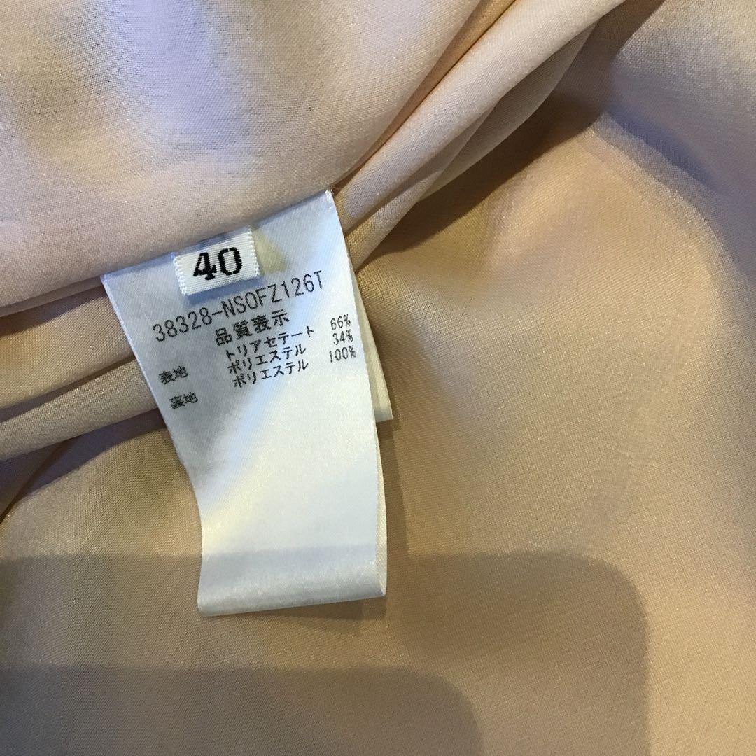 FOXEY ピンクベージュ ノースリーブ Aラインドレス40