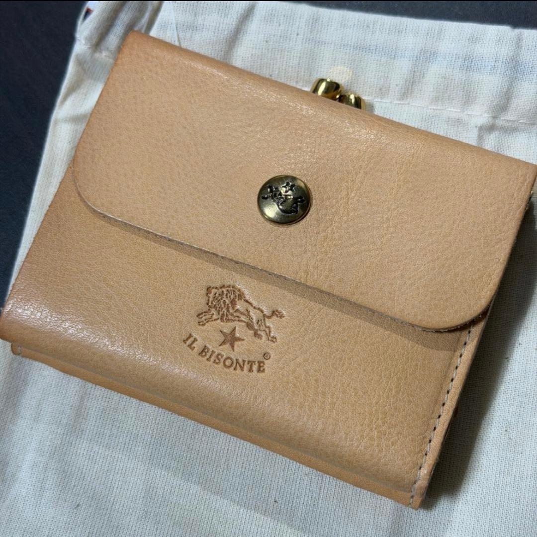 IL BISONTE ベージュ 二つ折り財布