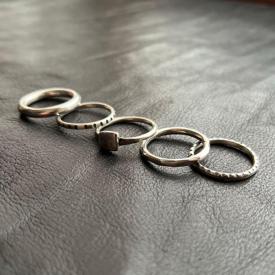 フランス　スターリング　シルバー　リング　セット　ヴィンテージ　ユーロ　ST0