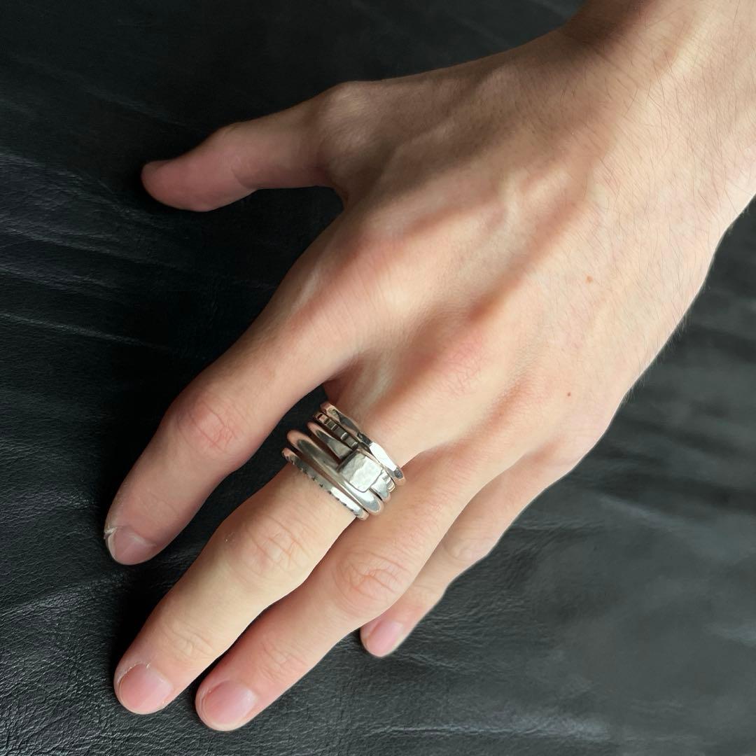 フランス　スターリング　シルバー　リング　セット　ヴィンテージ　ユーロ　ST0