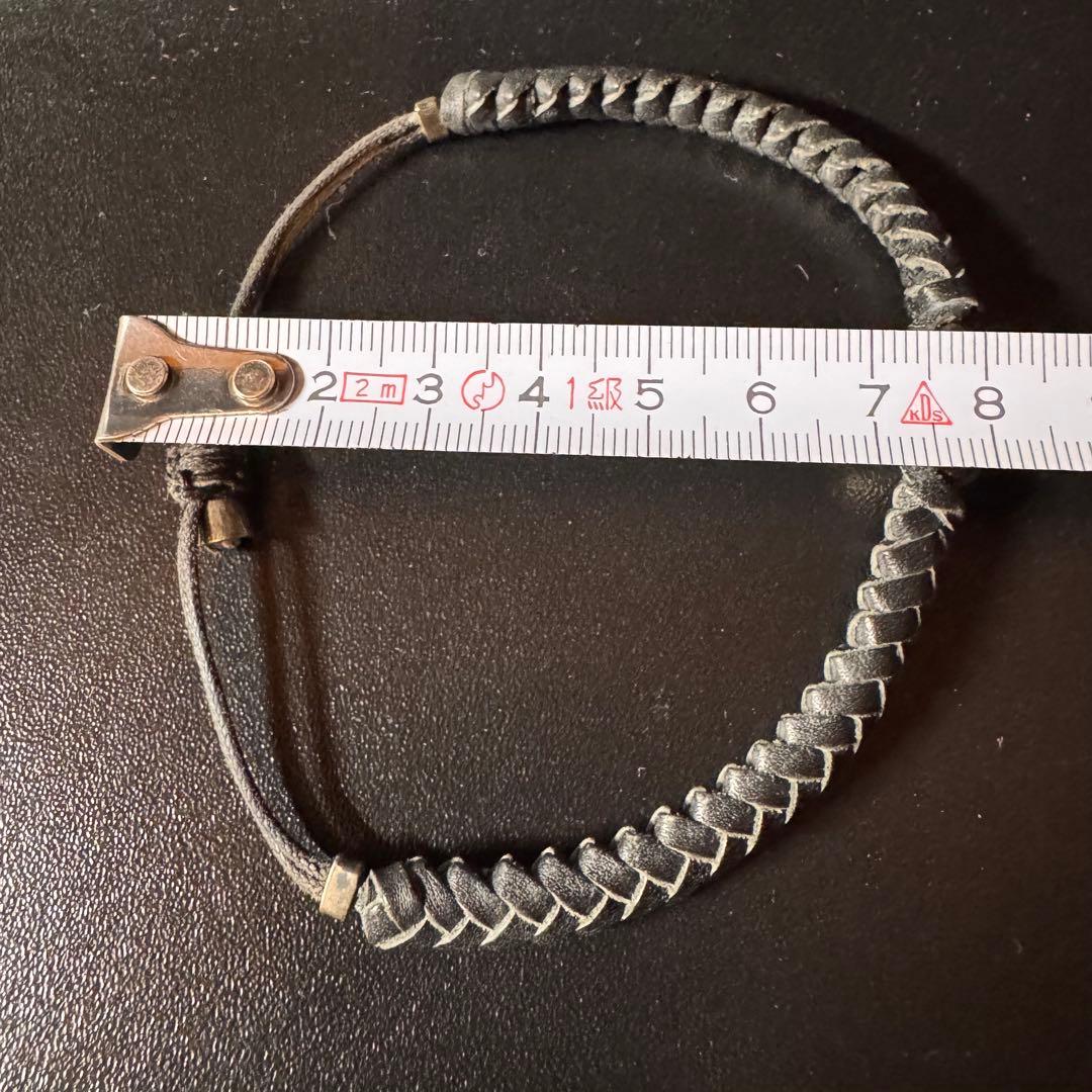 GUCCI グッチ クレスト エンブレム 編み込み レザー ブレスレット 925