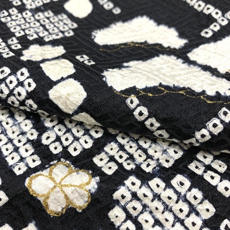 506z7〇高身長な方にも 振袖 総絞り 金彩 花 松〇美品 成人式 結婚式