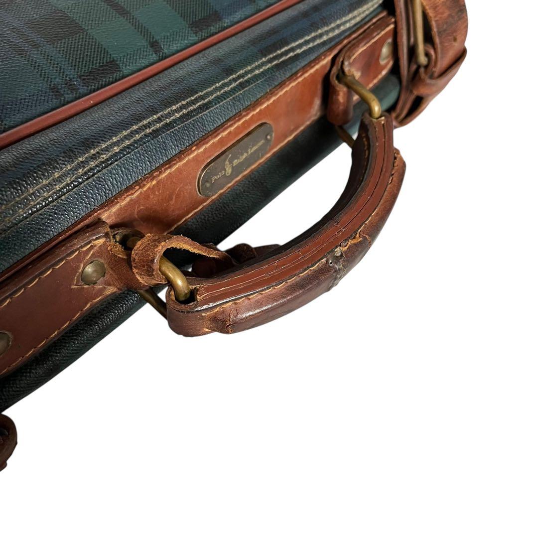 【希少】ラルフローレン トラベルバッグ ブラックウォッチ PVC レザー 大容量