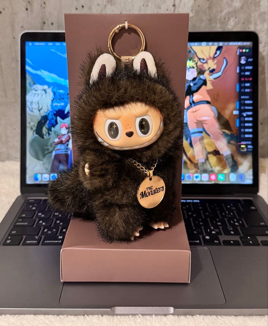 ラブブ小首領　ふわふわ　海外限定Zimomo LABUBU　ブラウン　かわいい