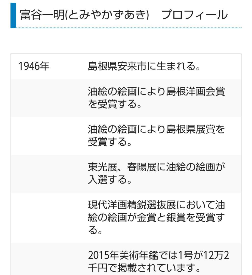 富谷一明 油彩画（２頭の馬）0号サイズ