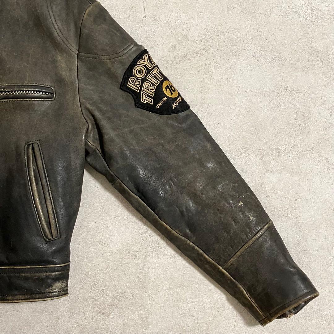 90's DOG FIGHT シングルライダースジャケット ヴィンテージ加工