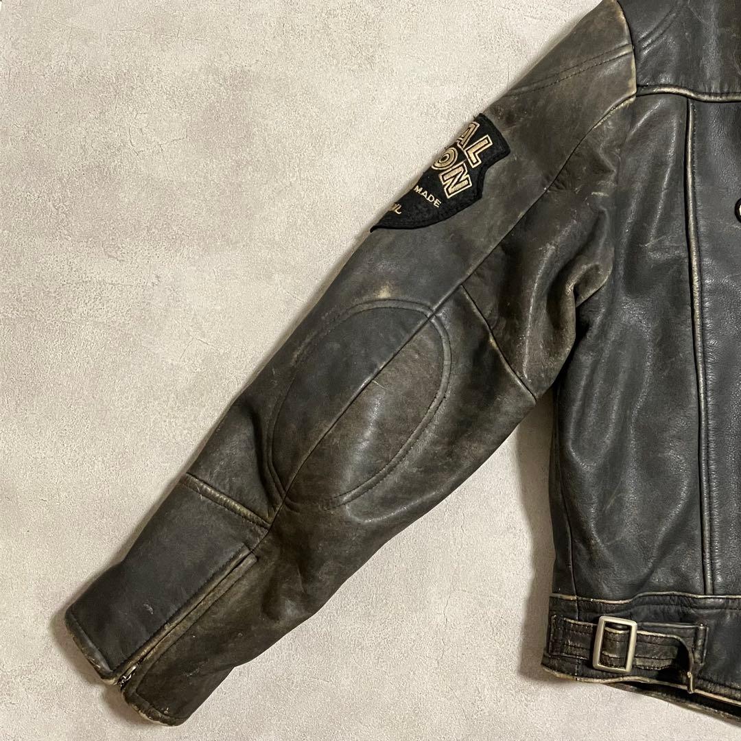 90's DOG FIGHT シングルライダースジャケット ヴィンテージ加工