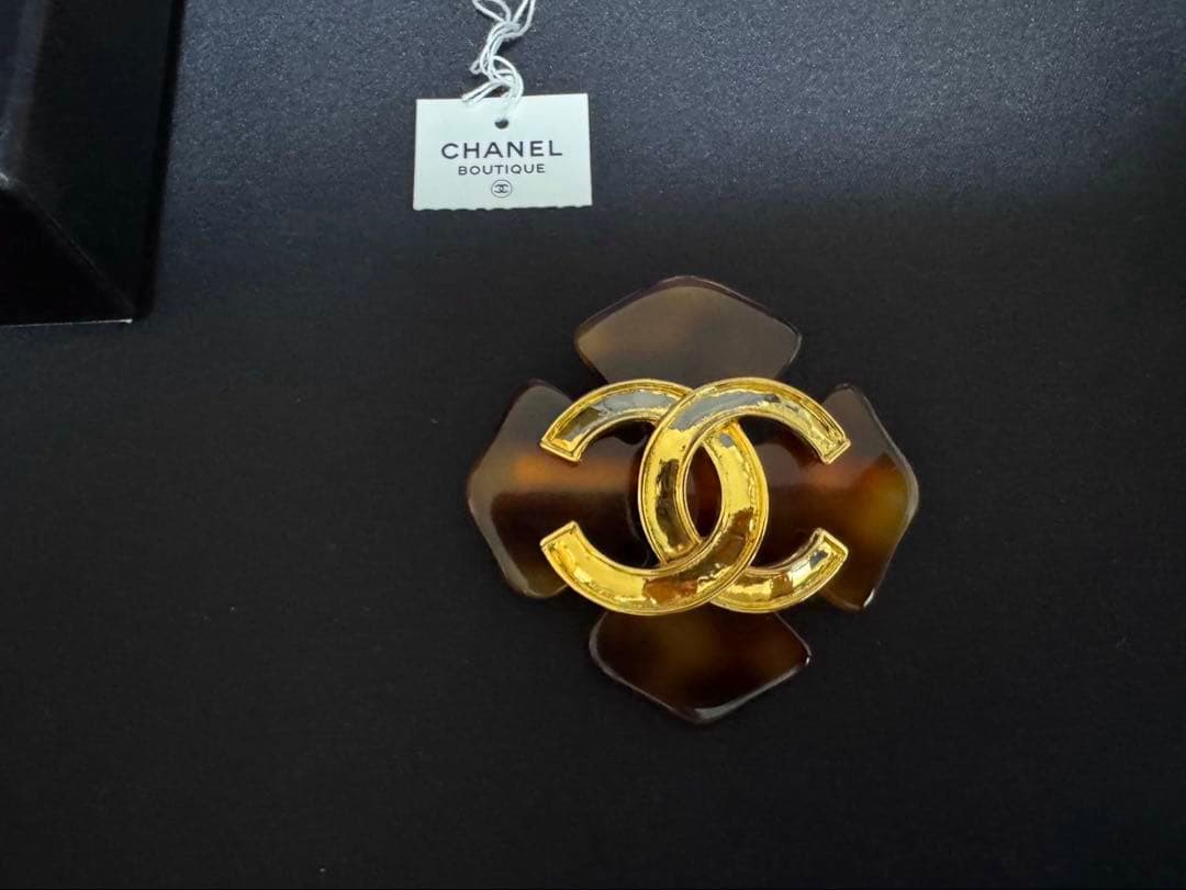 CHANEL シャネル　鼈甲柄　ココマーク　ブローチ