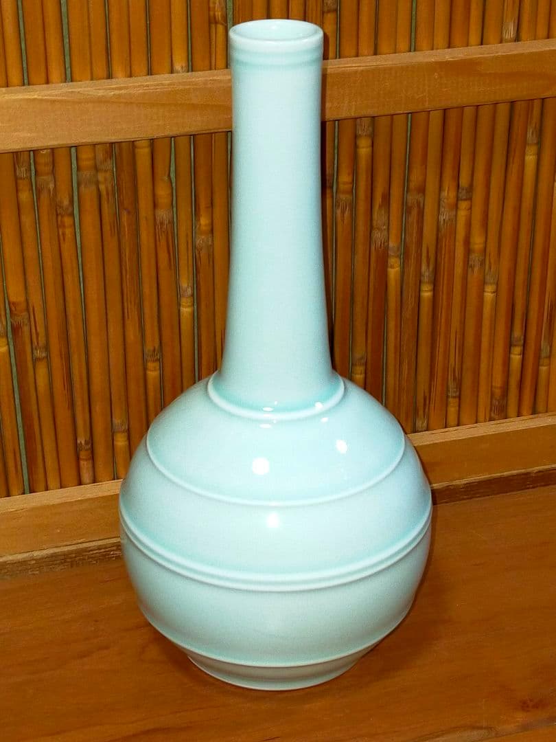 ♥倉島岱山　須恵焼　花入　共箱付き　花器　花瓶　黒田藩磁器御用窯　骨董　古玩