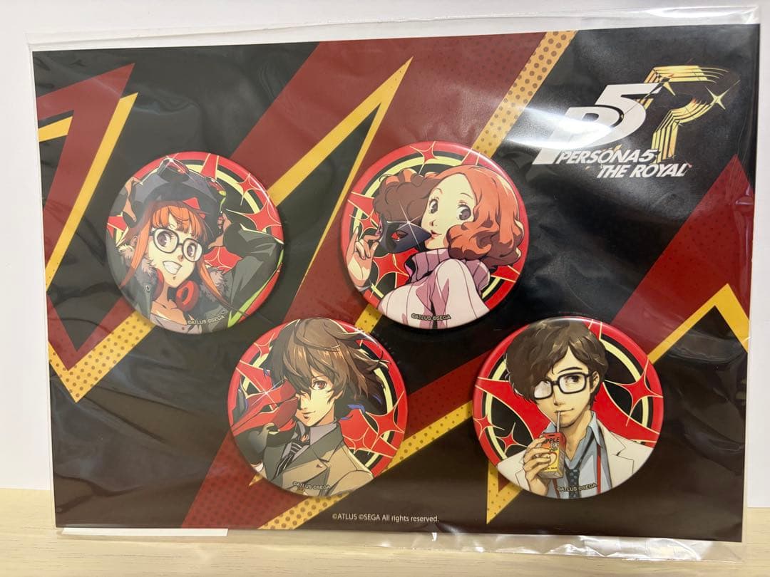 【新品未開封】ペルソナ5 ザ・ロイヤル 缶バッジセット 双葉＆春＆明智＆丸喜