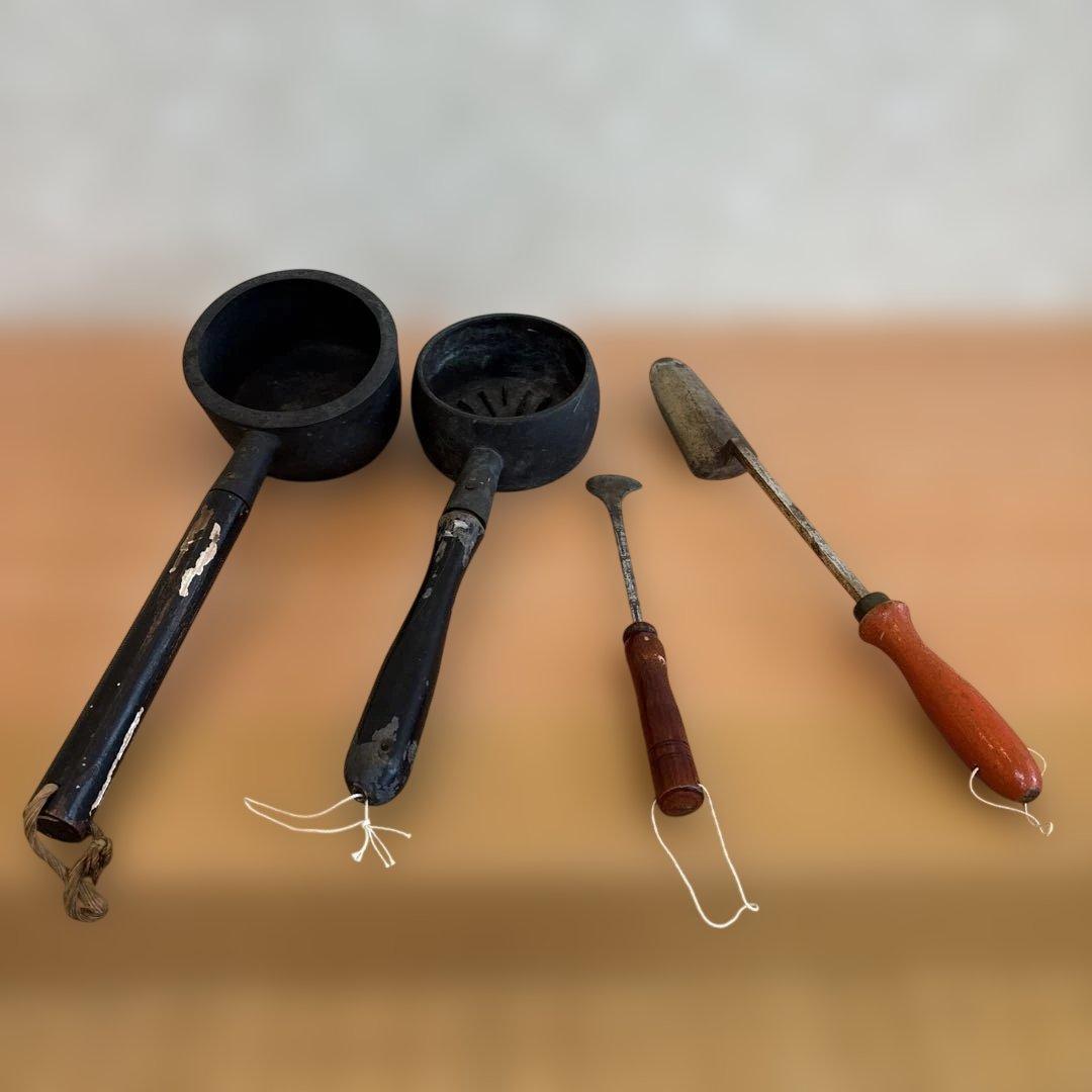 （４点セット）火熨斗×2、こて、ヘラ