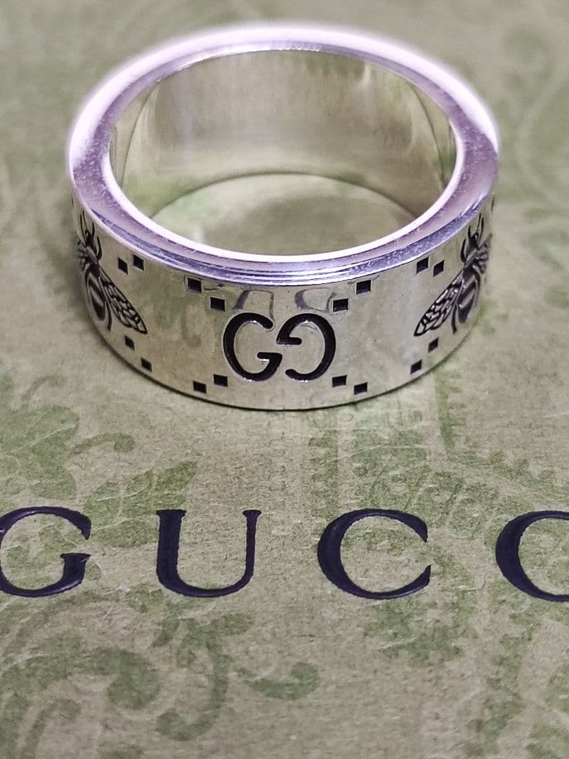 専用　新品 GUCCI グッチ 指輪 シルバー リング GG＆ビー 蜂 18
