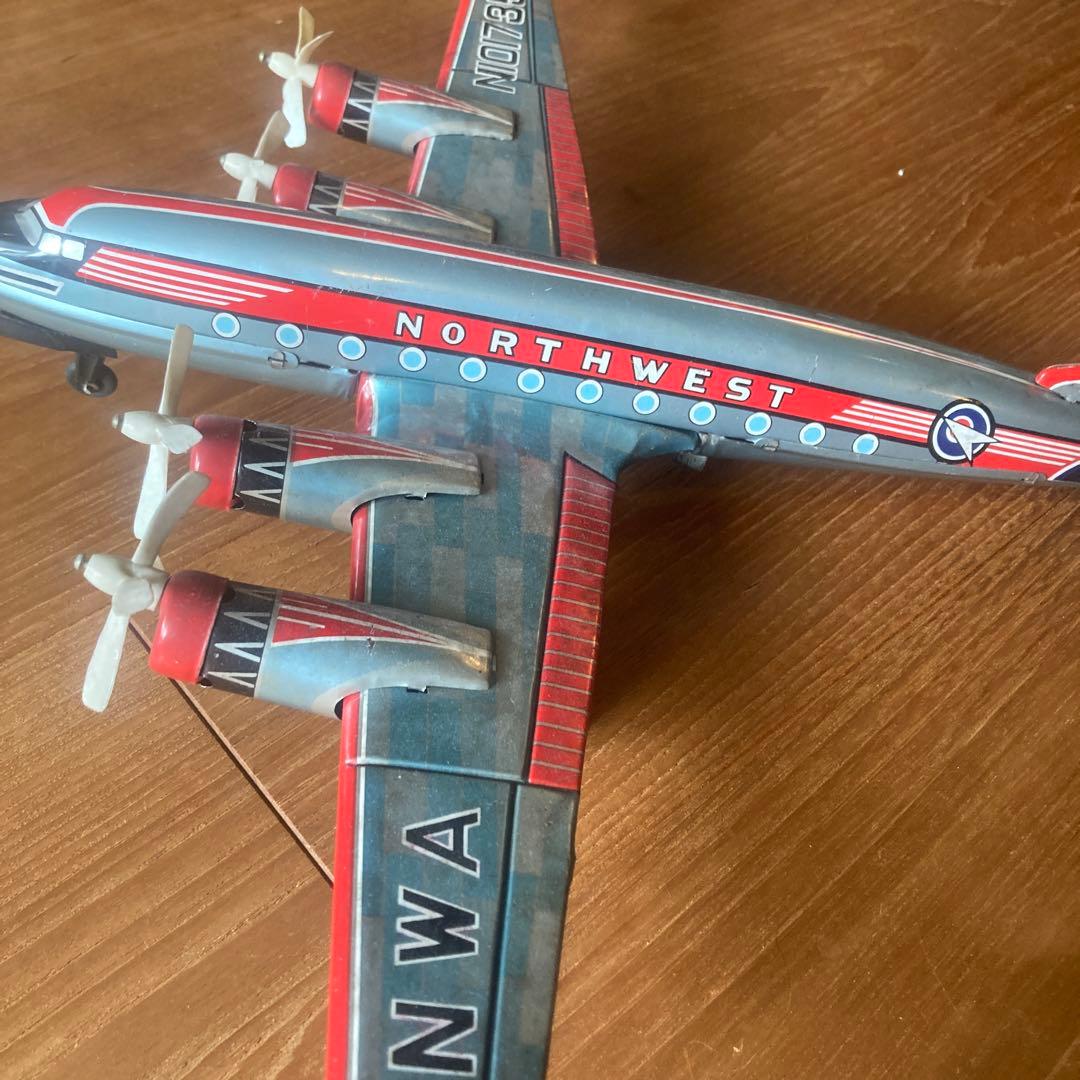 ブリキ　飛行機　ノースウェスト　DC4