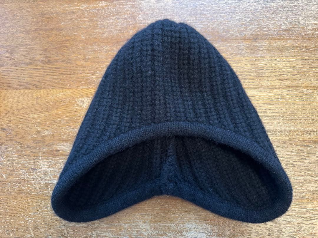 yo biotop カシミヤ100% フライトキャップ ニット帽 ブラック