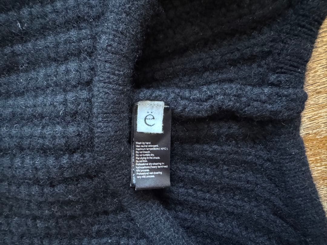 yo biotop カシミヤ100% フライトキャップ ニット帽 ブラック