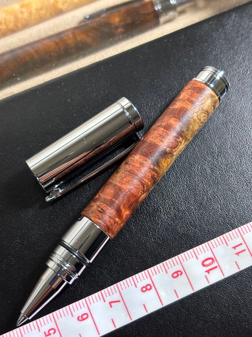 クラフトエー 本カリン 瘤 紅白 ローラーボール craftA ボールペン