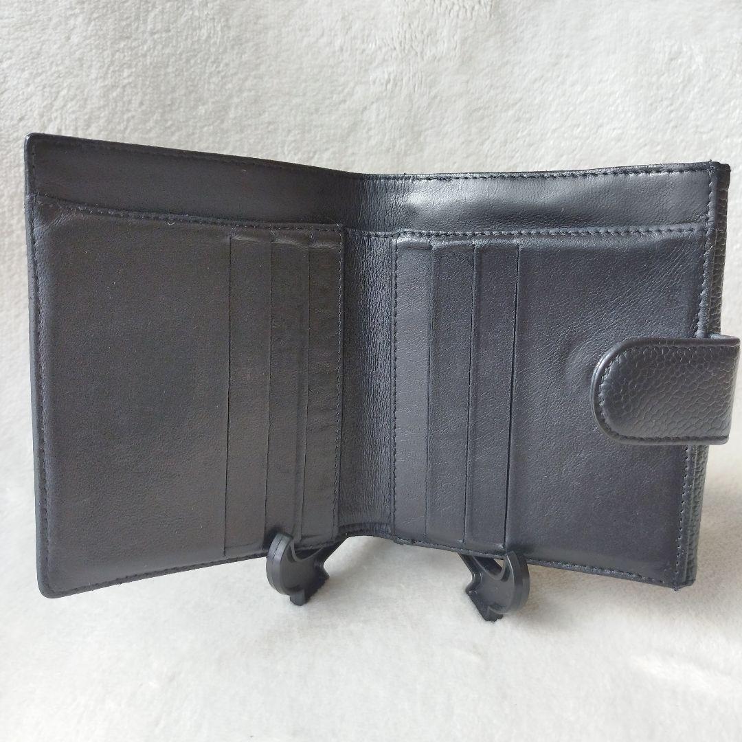 CHANEL シャネル　キャビアスキン　二つ折り財布 ブラック　メンテナンス済