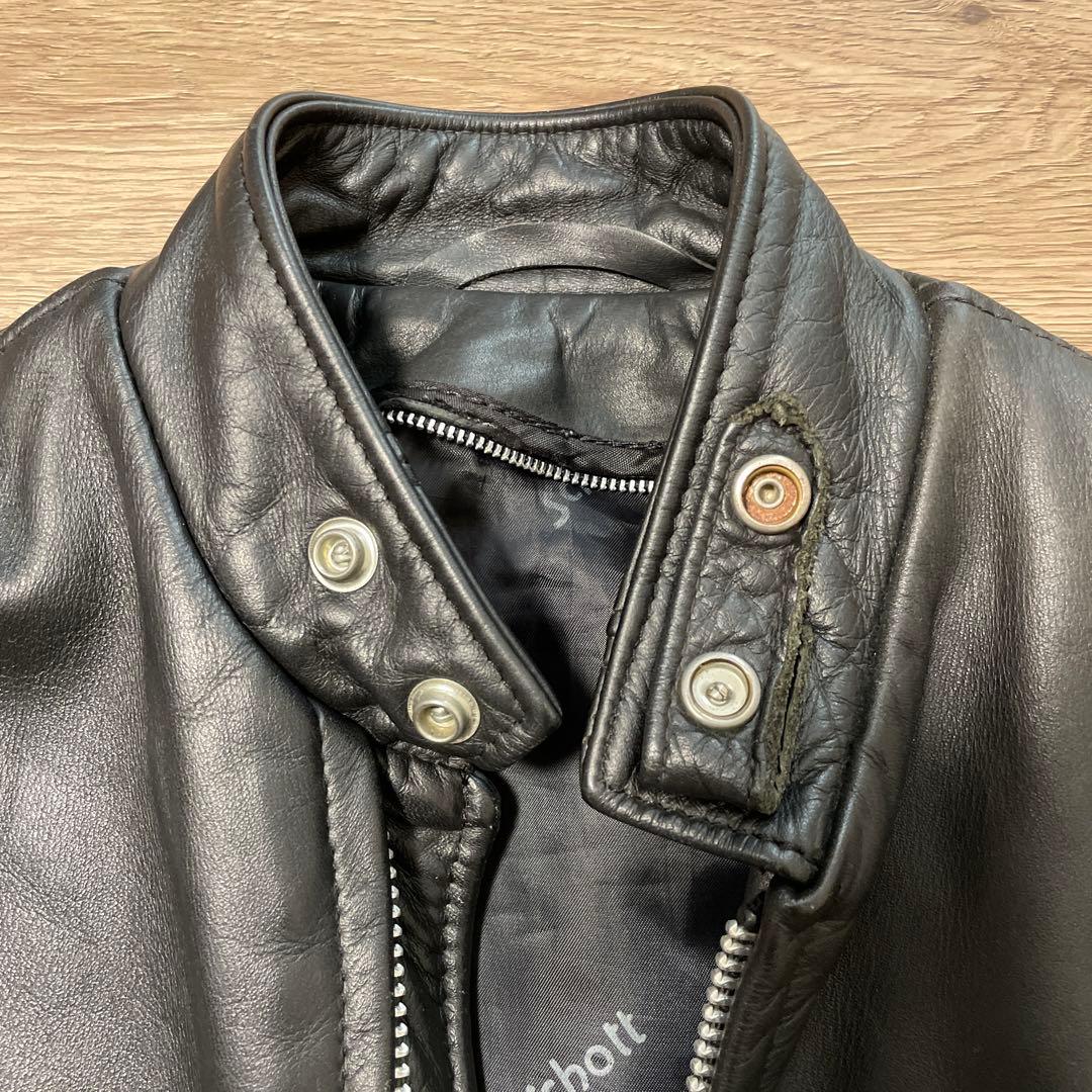schott 641 レザーシングルライダースジャケット 34