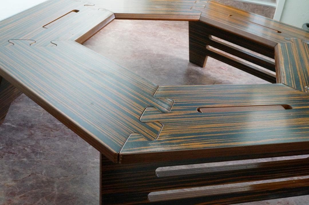 The arth ヘキサテーブル　黒しま次郎　六角テーブル５回使用