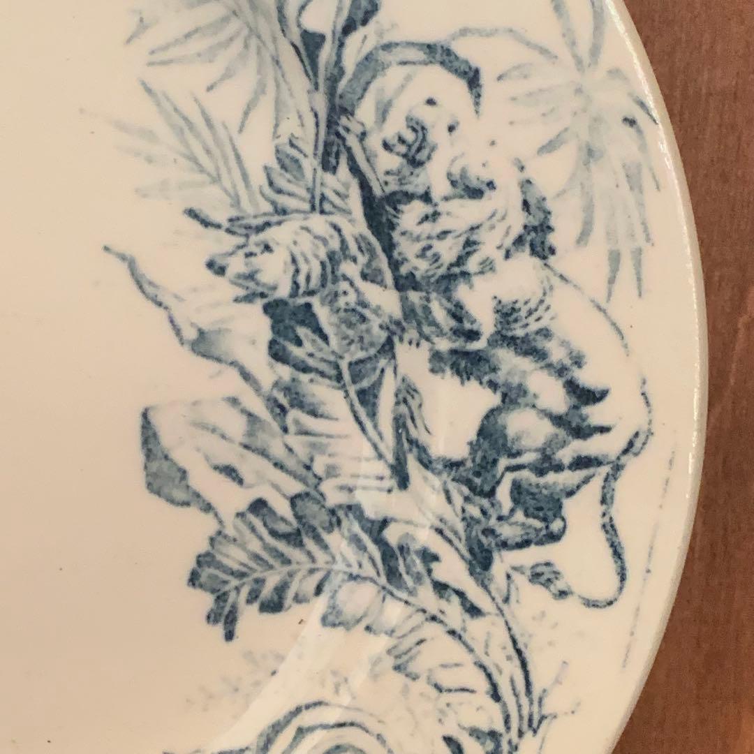 アンティーク　フランス　KG Runeville キツネ　プレート