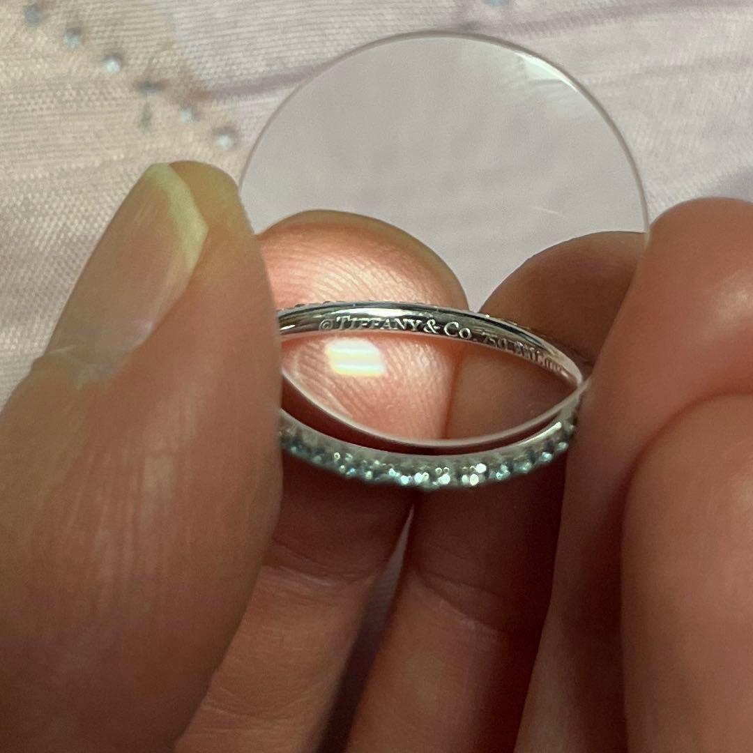 ※訳アリ品　ティファニー K18 アクアマリンフルエタニティリング