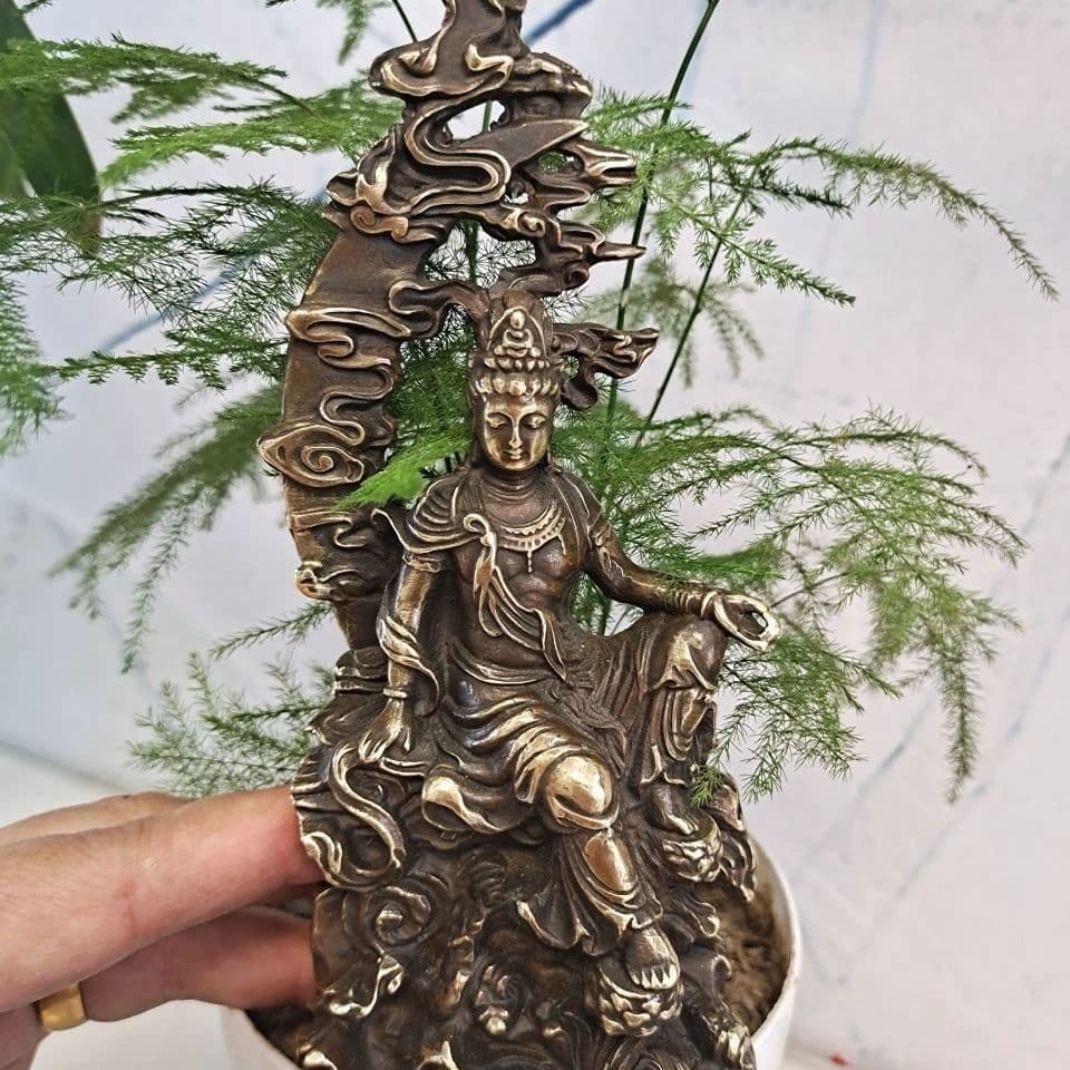 仏教美術 仏像 水月観音 小仏像 銅製 銅器