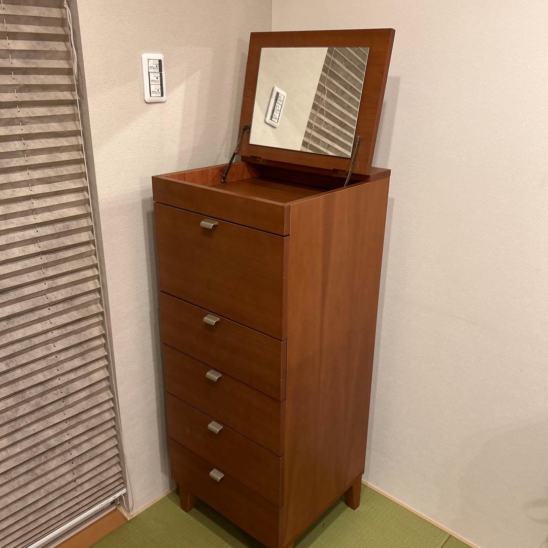 廃盤品 unico ウニコ NOI ノイシリーズ ドレッサー ミラー付き 5段