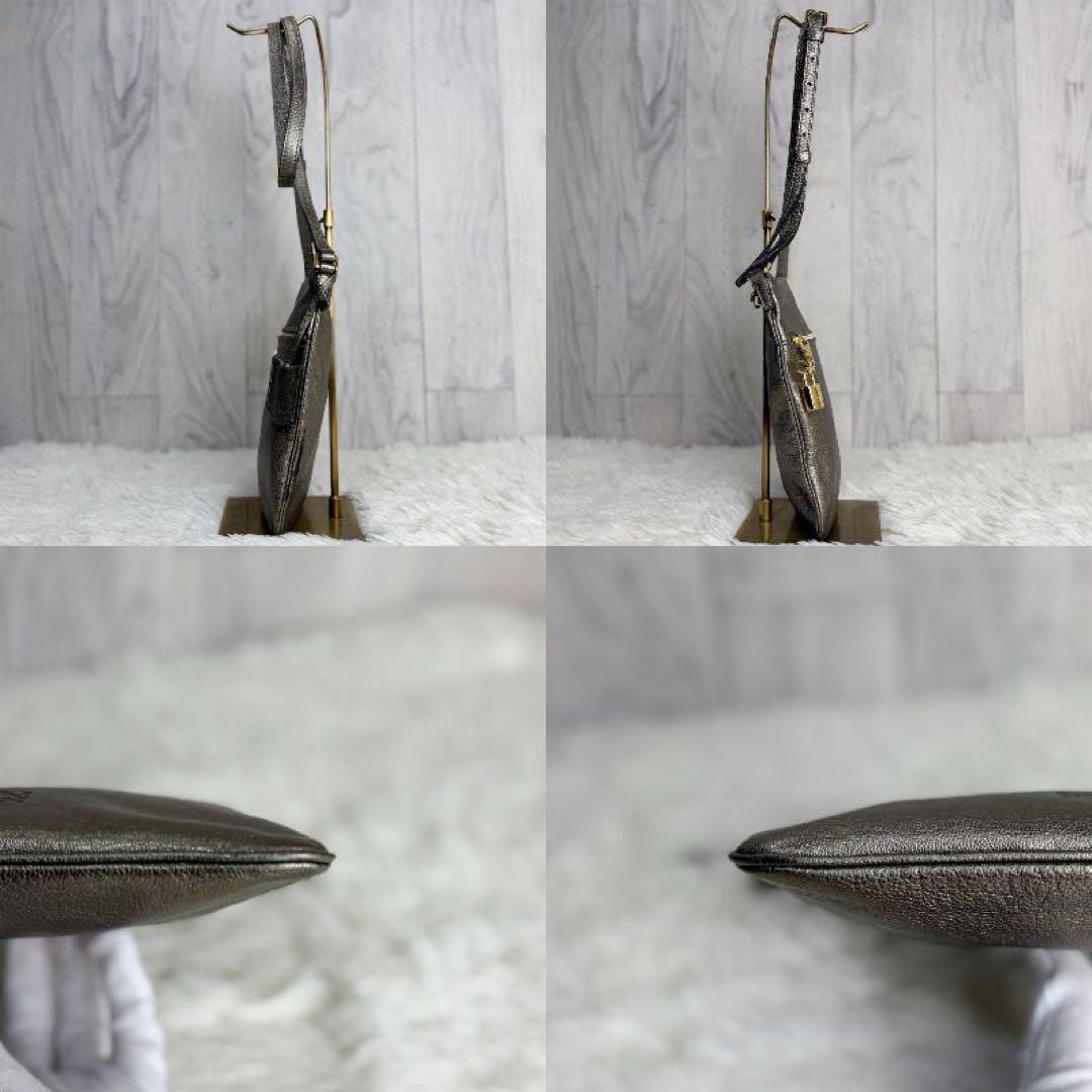 LOEWE ロエべ アナグラム パドロック レザー ショルダーバッグ ゴールド