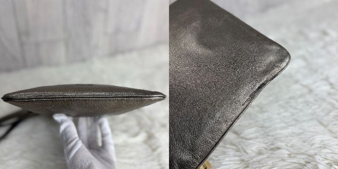 LOEWE ロエべ アナグラム パドロック レザー ショルダーバッグ ゴールド