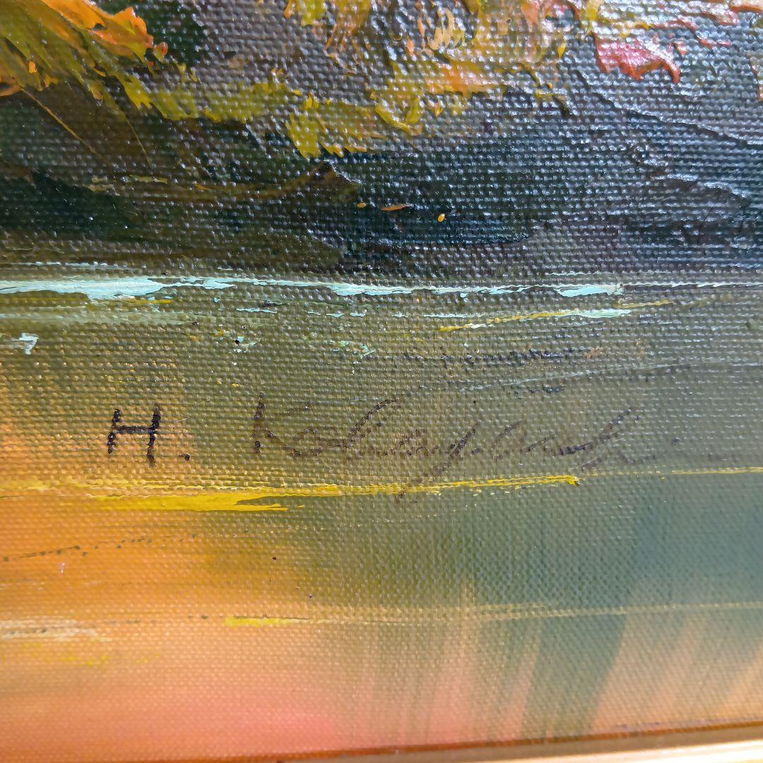 風景画 秋の色合い 装飾フレーム付き