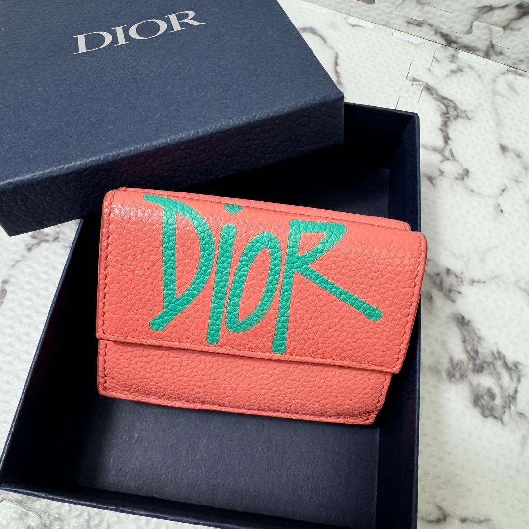 未使用級◎Dior x Shawn Stussy 三つ折り財布 コラボ　箱付き