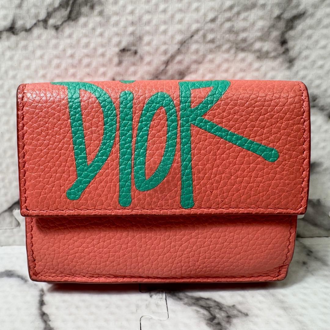 未使用級◎Dior x Shawn Stussy 三つ折り財布 コラボ　箱付き
