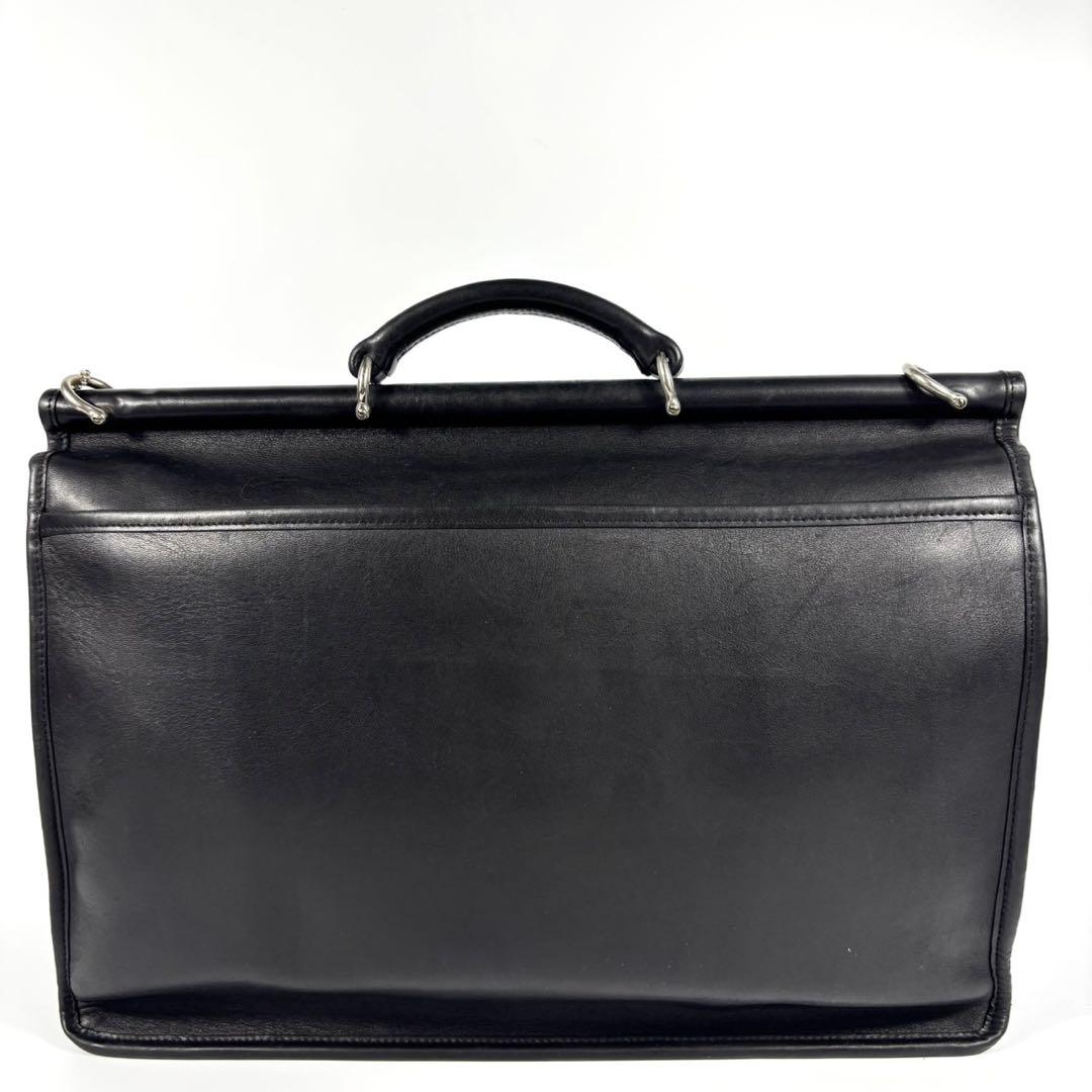 ✨美品✨コーチ ビジネスバッグ A4可 斜め掛け レザー シルバー金具 ブラック