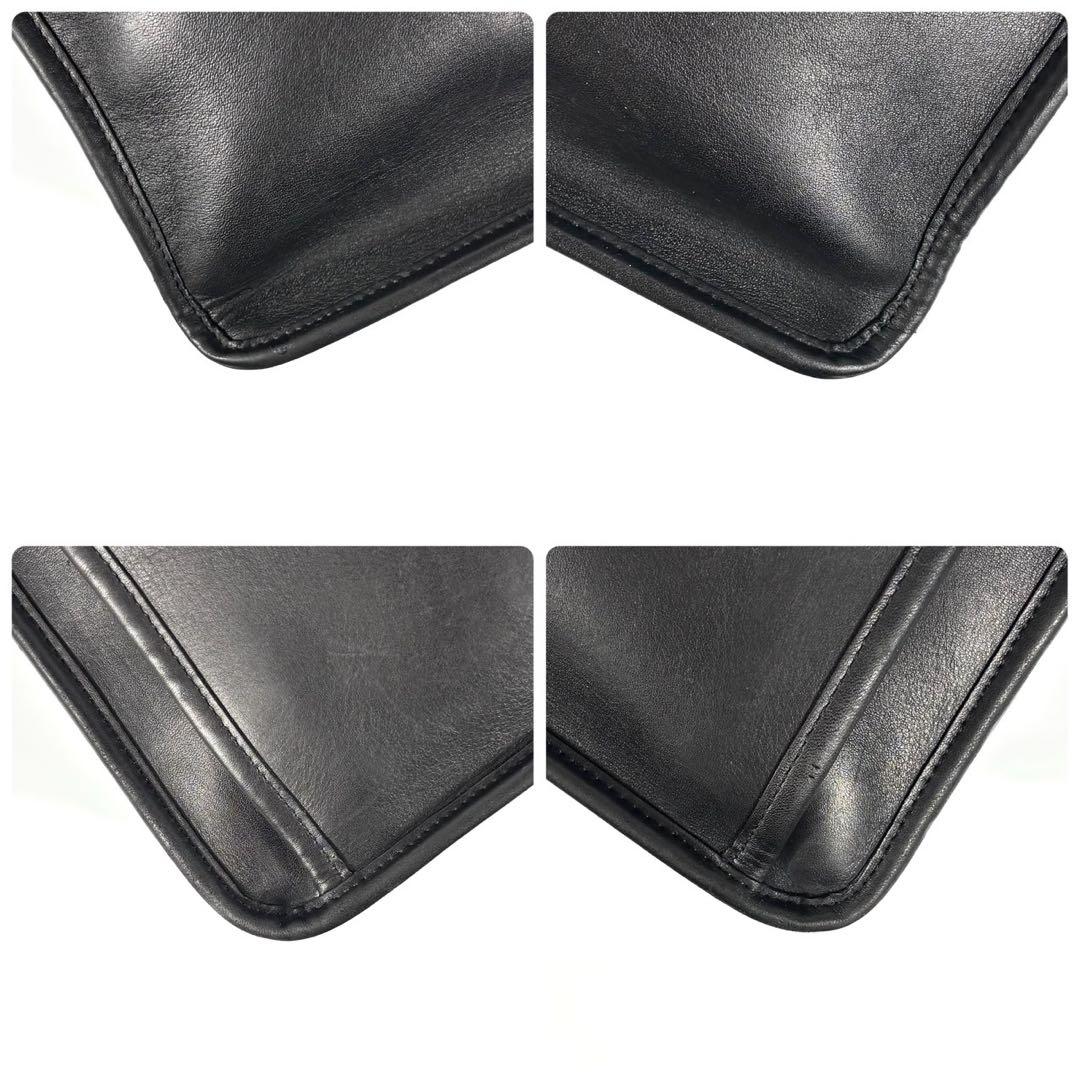 ✨美品✨コーチ ビジネスバッグ A4可 斜め掛け レザー シルバー金具 ブラック