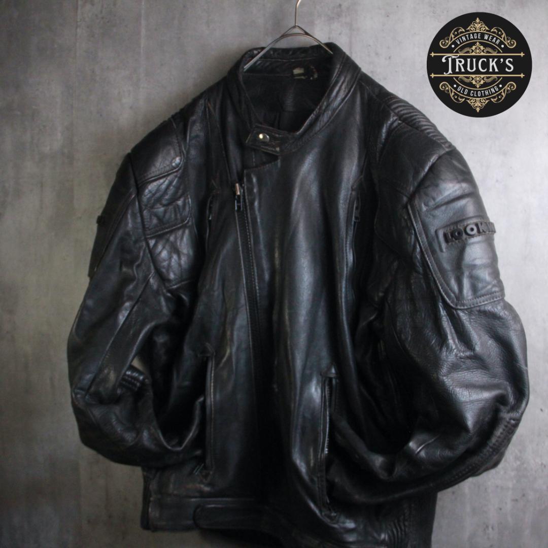SP古着 レザーライダース ７０’s XL ユーロ古着 オランダ製 ダブル本革.