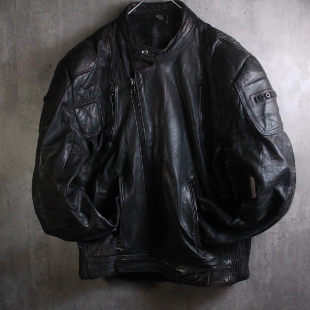 SP古着 レザーライダース ７０’s XL ユーロ古着 オランダ製 ダブル本革.