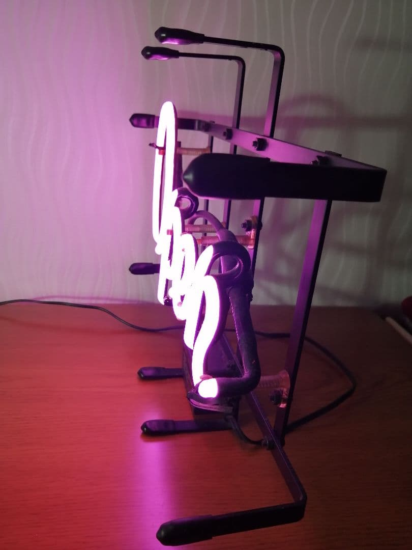 ネオンサイン OPEN サイン ピンク 本物ネオン管 フレーム入り ◎バー 看板